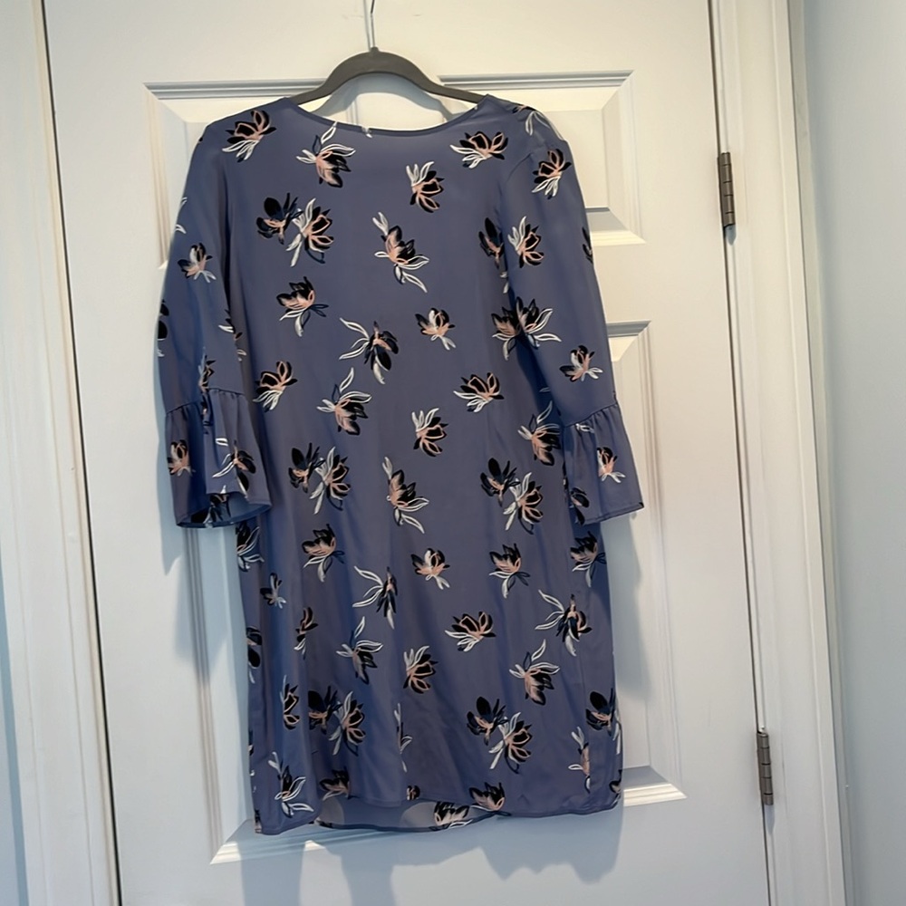 Amour Vert blue floral washable silk dress size small
